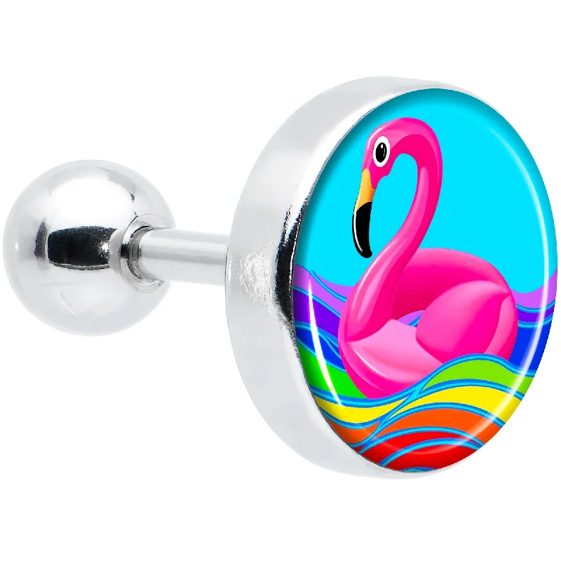 Women's Earrings – Elegant Designs for Every Personality--16 Gauge 1/4 Rainbow Sea Floating Flamingo Cartilage Tragus Earring