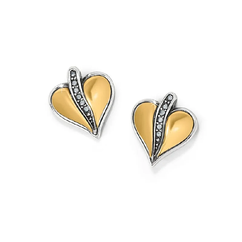 Women's Earrings – Elegant Designs for Every Personality--Precious Heart Two Tone Post Earrings Women's Earrings – Elegant Designs for Every Personality--Precious Heart Two Tone Post Earrings