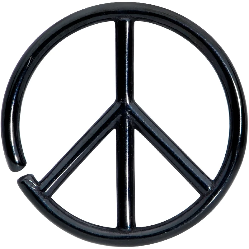Lip Rings with Unique Features for Custom Style16 Gauge 1/4 Black Retro Peace Sign Closure Ring Lip Rings with Unique Features for Custom Style16 Gauge 1/4 Black Retro Peace Sign Closure Ring