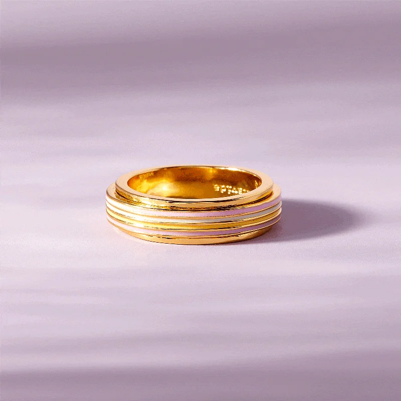 Chic Women's Rings for Fashion-Forward Looks-Mental Health Pastel Stripe Fidget Ring Chic Women's Rings for Fashion-Forward Looks-Mental Health Pastel Stripe Fidget Ring