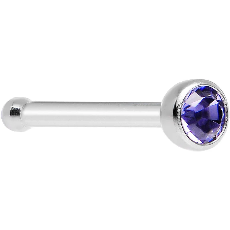 Nose Rings with Precious Stones -Tanzanite Nose Bone Created with Crystals
