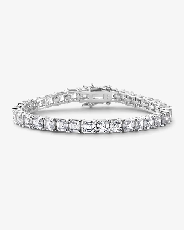 Large Stackable Bangles for Women-Lil Queen's Tennis Bracelet - Silver|White Diamondettes Large Stackable Bangles for Women-Lil Queen's Tennis Bracelet - Silver|White Diamondettes