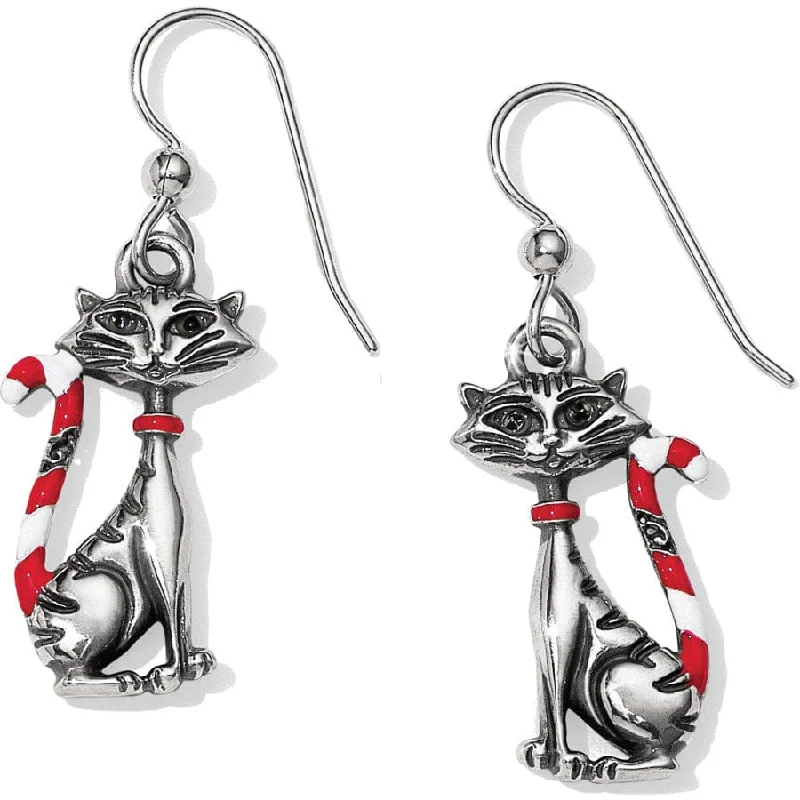 Women's Earrings – Elegant Designs for Every Personality--Candy Cane Cat Earrings