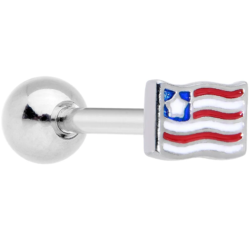 Women's Earrings – Elegant Designs for Every Personality--16 Gauge 1/4 Patriotic Flag Cartilage Tragus Earring Women's Earrings – Elegant Designs for Every Personality--16 Gauge 1/4 Patriotic Flag Cartilage Tragus Earring