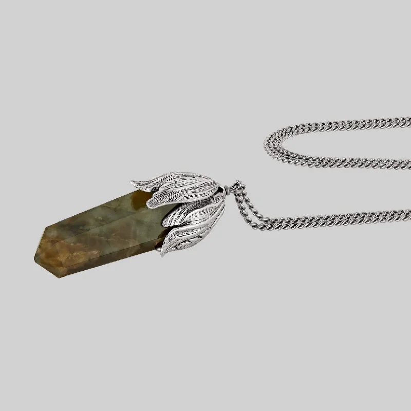 Shop Classic Women's Necklaces & Pendants with a Modern Twist-DEATH BLOOM. Labradorite Pendant Necklace Shop Classic Women's Necklaces & Pendants with a Modern Twist-DEATH BLOOM. Labradorite Pendant Necklace