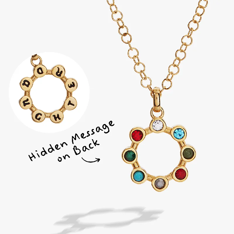 Shop Classic Women's  Necklaces & Pendants with a Modern Twist-Hidden Message 'Daughter' Crystal Necklace