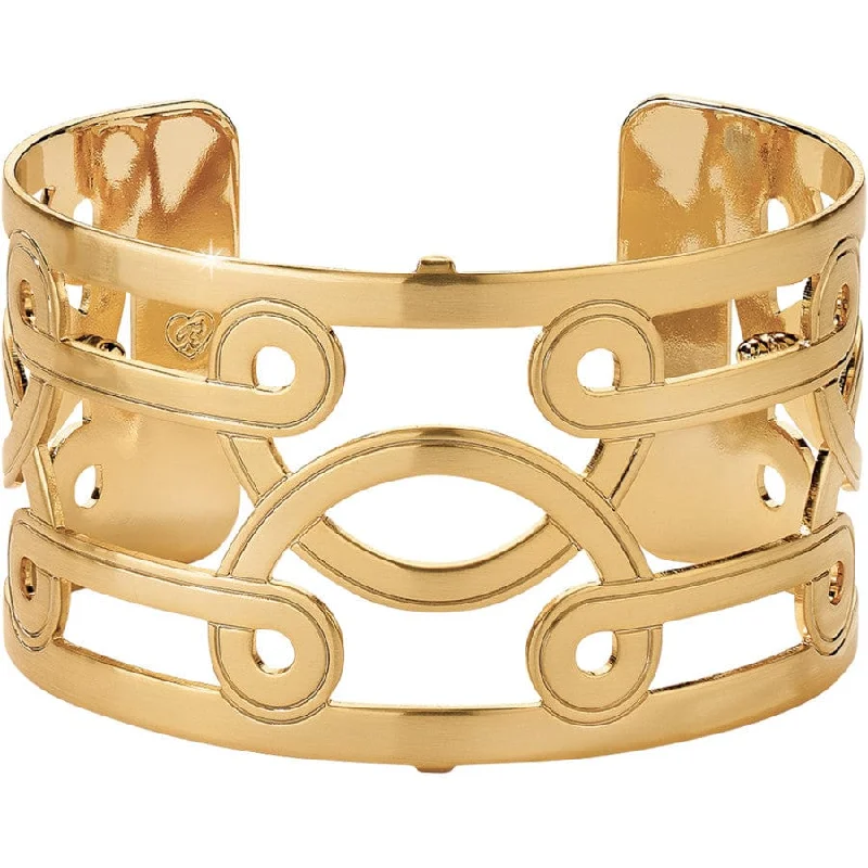 Women's Bangles with Fashionable Charms-Christo Lima Wide Cuff Bracelet