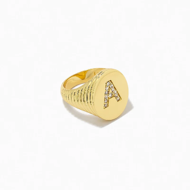 Chic Women's Rings for Fashion-Forward Looks-Initial Here Ring