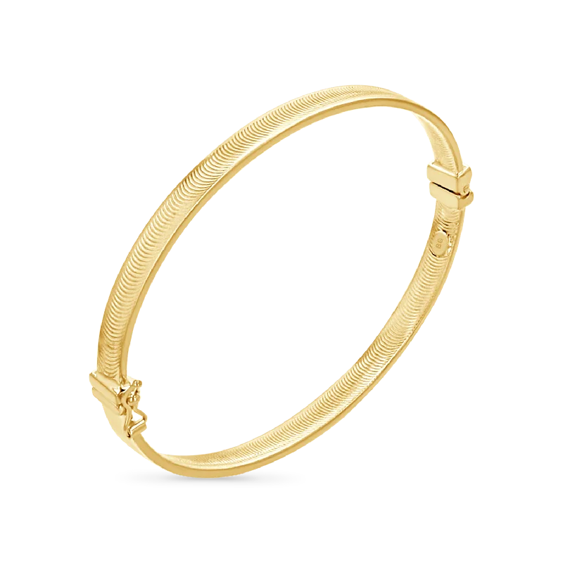 Statement Metal Bracelets for Men-Wide Crescent Cut Bangle (5mm)
