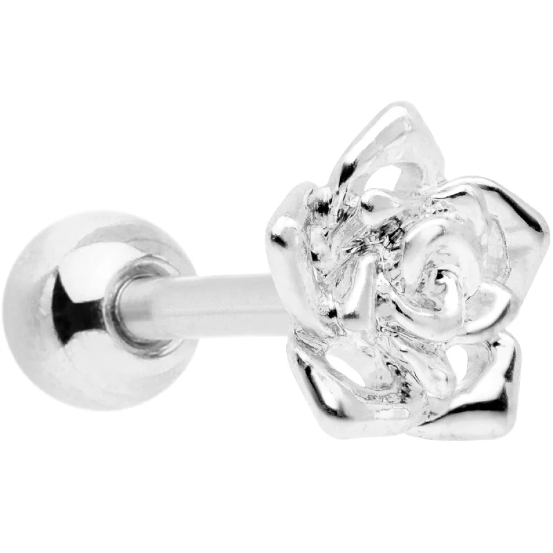 Women's Earrings – Elegant Designs for Every Personality--16 Gauge 1/4 Openwork Rose Flower Cartilage Tragus Earring Women's Earrings – Elegant Designs for Every Personality--16 Gauge 1/4 Openwork Rose Flower Cartilage Tragus Earring