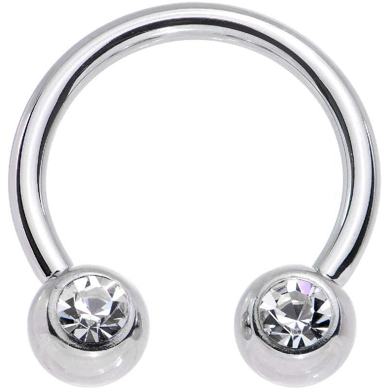 Timeless Lip Rings for Subtle Fashion14 Gauge 1/2 Clear Gem Horseshoe Circular Barbell Timeless Lip Rings for Subtle Fashion14 Gauge 1/2 Clear Gem Horseshoe Circular Barbell