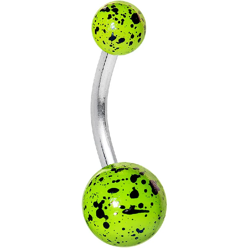 Designer Belly Rings for Fashion-Forward Women -Green Speckled Cosmos Belly Ring