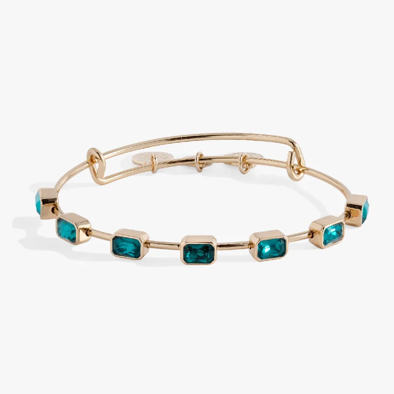 Bold Designs for Women's Bangles-December Birthstone Emerald Cut Bangle
