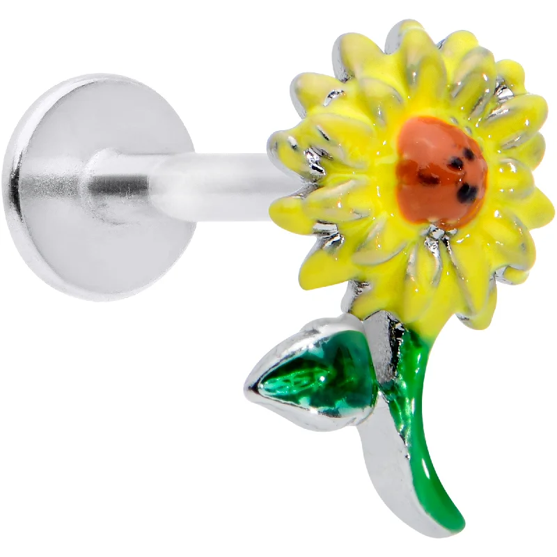 Lip Rings for Simple and Elegant Style16 Gauge 5/16 Sunny Yellow Sunflower Labret Monroe Tragus