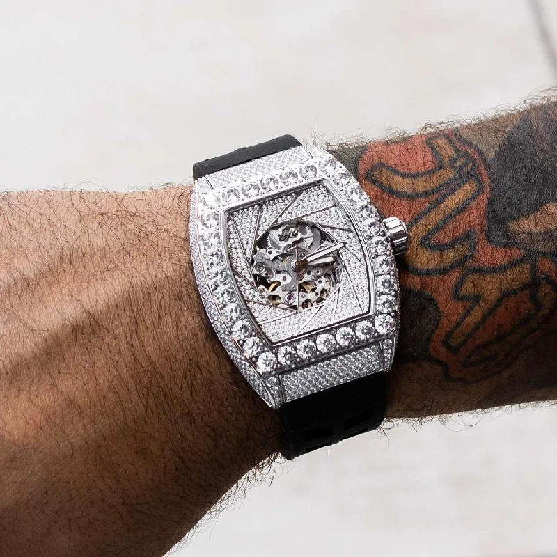 Men's Watches for Active Lifestyles-40MM Perennial Era® Auto Watch- Fully Iced w/ Rubber Strap Men's Watches for Active Lifestyles-40MM Perennial Era® Auto Watch- Fully Iced w/ Rubber Strap