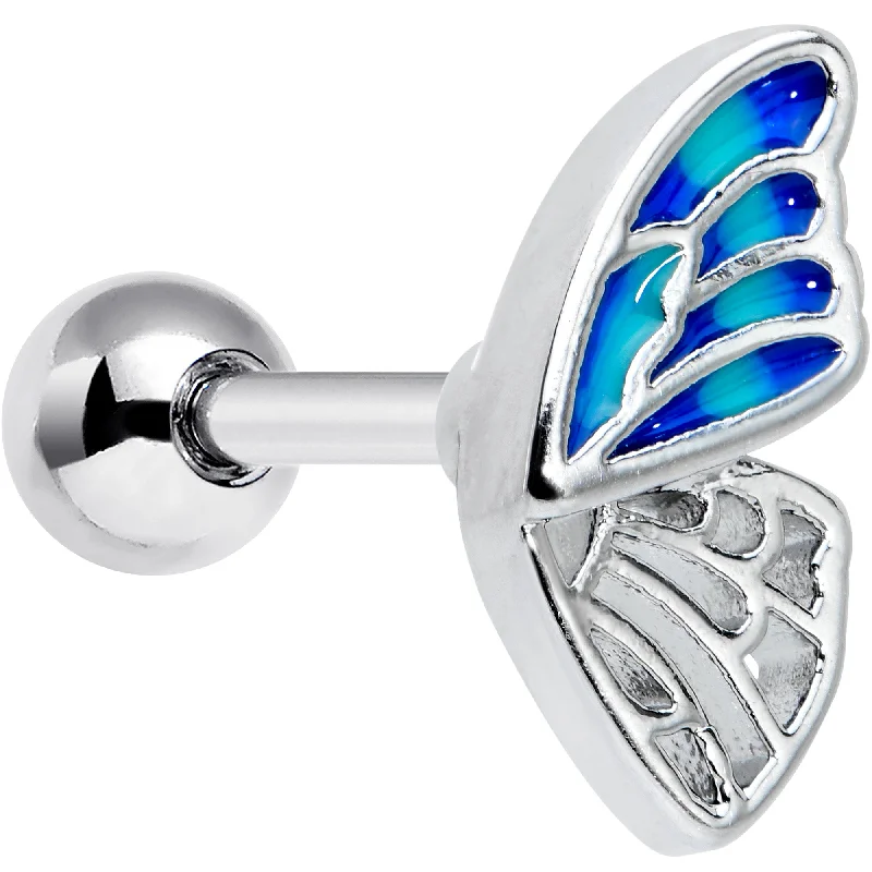 Women's Earrings – Elegant Designs for Every Personality--16 Gauge 1/4 Simple Blue Butterfly Wing Cartilage Tragus Earring Women's Earrings – Elegant Designs for Every Personality--16 Gauge 1/4 Simple Blue Butterfly Wing Cartilage Tragus Earring