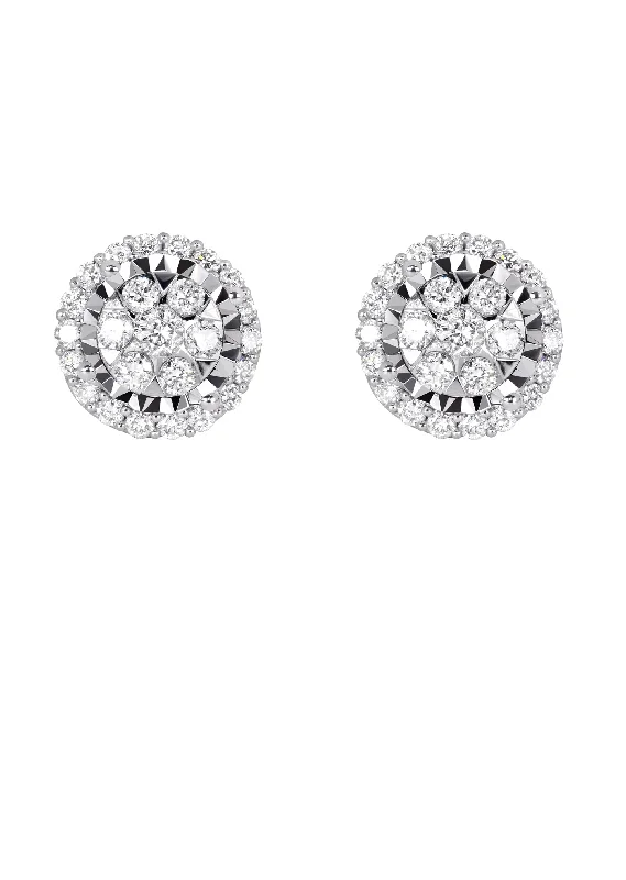 Shop Durable Men's Earrings for Everyday Wear-Mens Stud Diamond Earrings | 0.85 Carats 14K White Gold Shop Durable Men's Earrings for Everyday Wear-Mens Stud Diamond Earrings | 0.85 Carats 14K White Gold