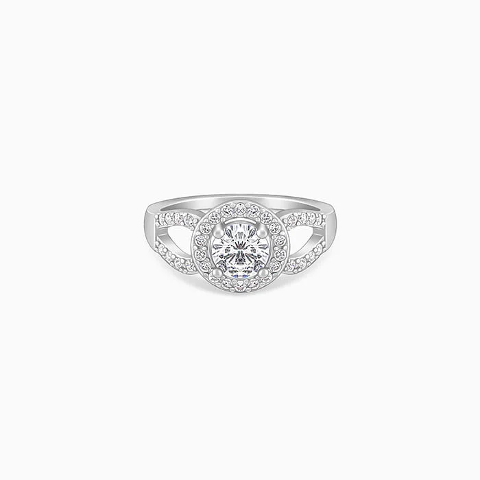 Chic Women's Rings for Fashion-Forward Looks-Silver Twilight Rays Ring