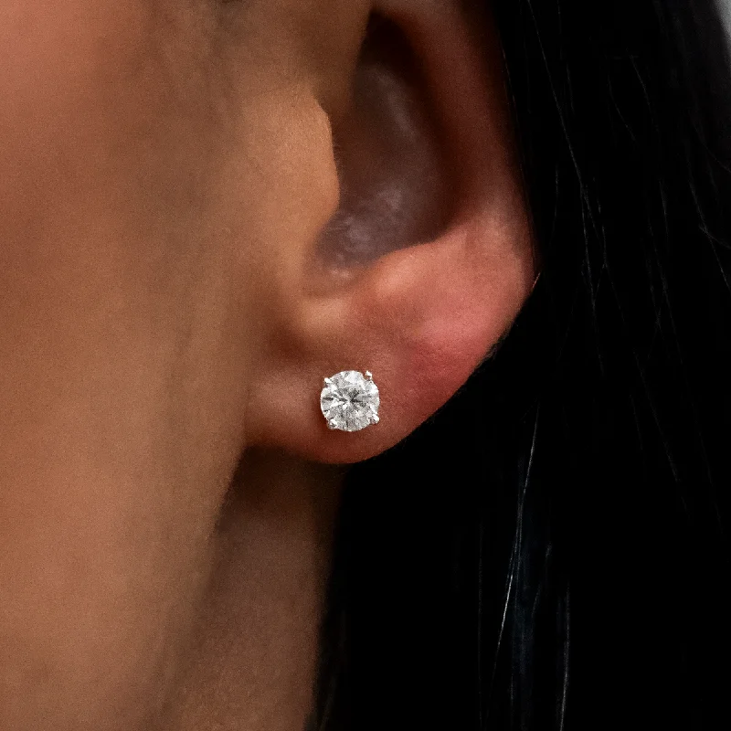 Women's Earrings – Elegant Designs for Every Personality--5mm Round Cut Diamond Stud Earrings in White Gold Women's Earrings – Elegant Designs for Every Personality--5mm Round Cut Diamond Stud Earrings in White Gold