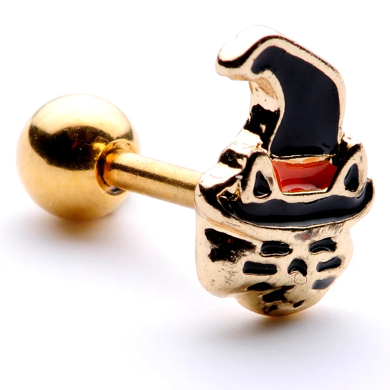 Women's Earrings – Elegant Designs for Every Personality--16 Gauge 1/4 Black Gold Tone Witch Hat Cat Halloween Cartilage Tragus Women's Earrings – Elegant Designs for Every Personality--16 Gauge 1/4 Black Gold Tone Witch Hat Cat Halloween Cartilage Tragus