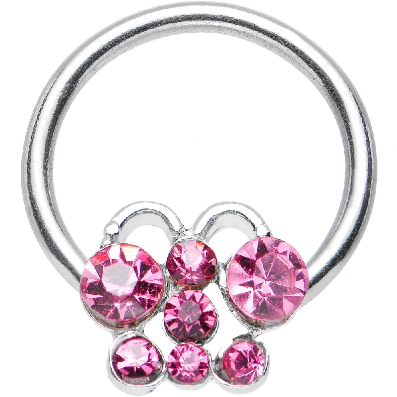 Simple Lip Rings for Minimalist Looks14 Gauge 7/16 Pink Gem Brilliant Butterfly BCR Captive Ring Simple Lip Rings for Minimalist Looks14 Gauge 7/16 Pink Gem Brilliant Butterfly BCR Captive Ring