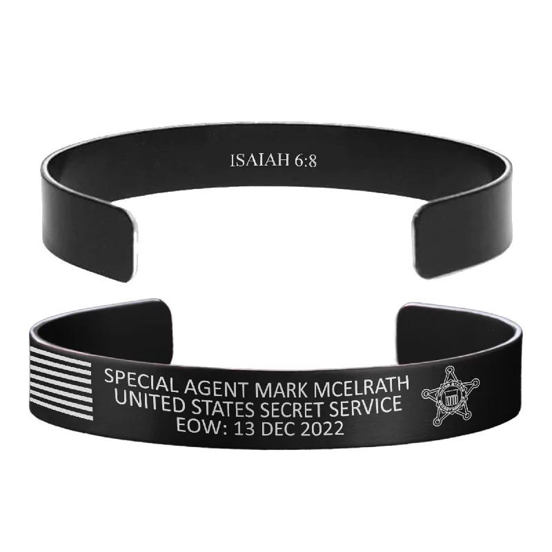 Stylish Cuff Bracelets for Men-Special Agent Mark McElrath Memorial Band – Hosted by the McElrath Family Stylish Cuff Bracelets for Men-Special Agent Mark McElrath Memorial Band – Hosted by the McElrath Family