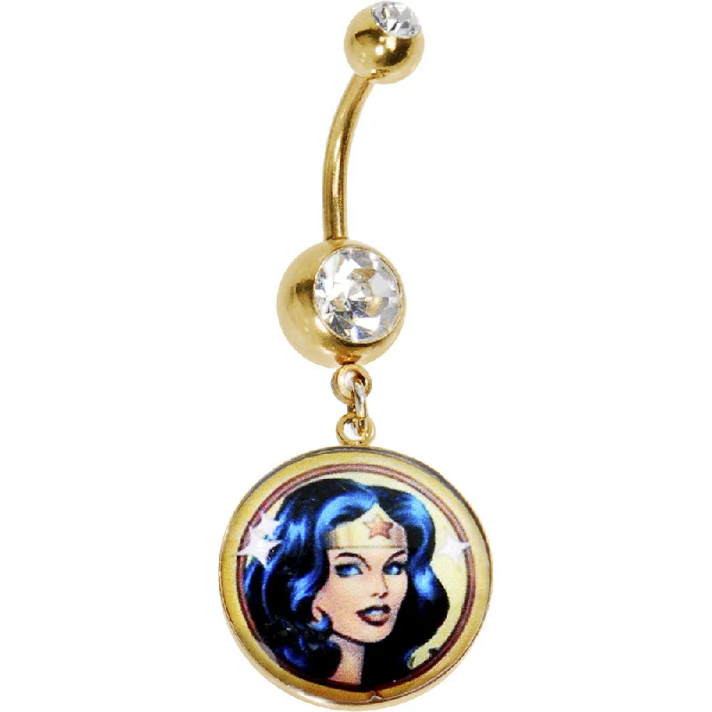 Designer Belly Rings for Stunning Style -Licensed Wonder Woman Belly Ring