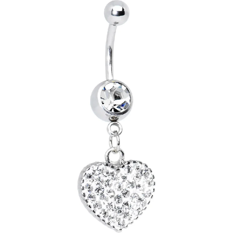 Unique Belly Rings with Colorful Stones -Love Yourself Crystalline Heart Belly Ring