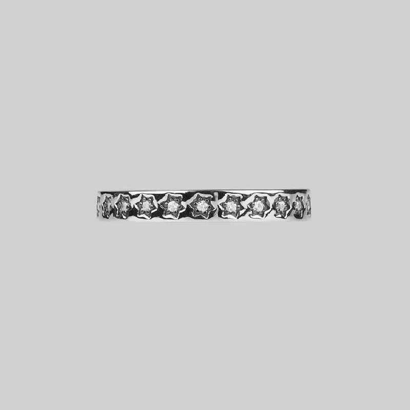 Chic Women's Rings for Fashion-Forward Looks-COUNTING STARS. Cubic Zirconia Silver Star Ring Chic Women's Rings for Fashion-Forward Looks-COUNTING STARS. Cubic Zirconia Silver Star Ring