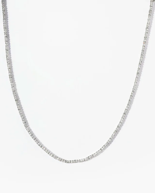 Shop Classic Women's Necklaces & Pendants with a Modern Twist-Baby Heiress Tennis Necklace - Silver|White Diamondettes Shop Classic Women's Necklaces & Pendants with a Modern Twist-Baby Heiress Tennis Necklace - Silver|White Diamondettes