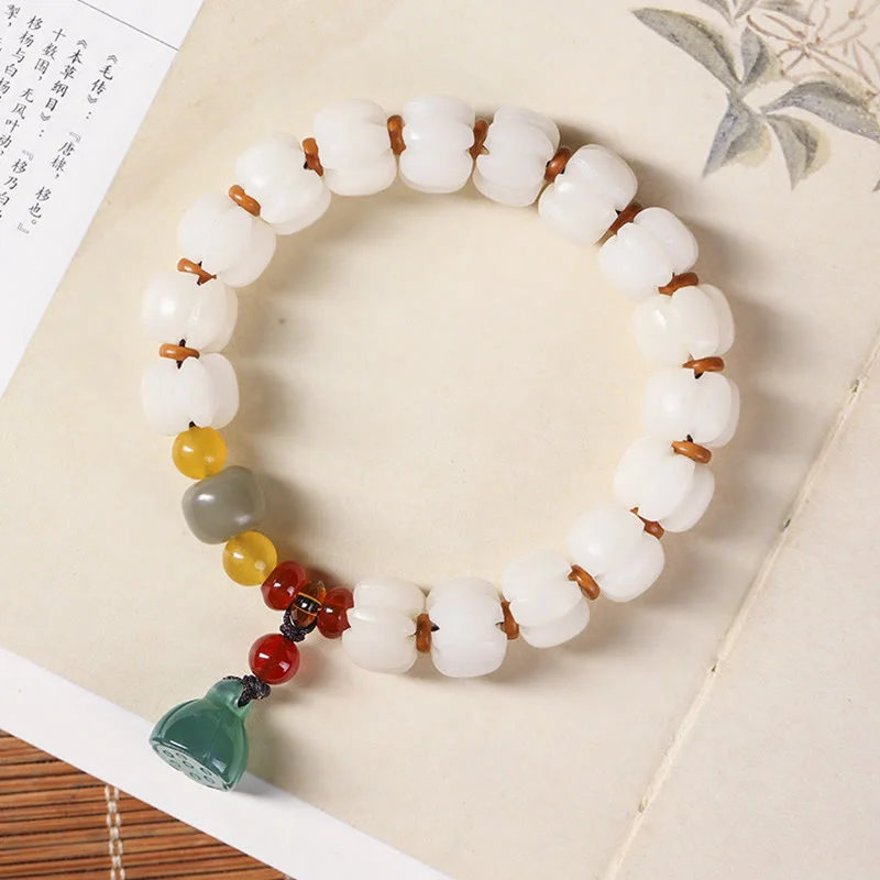 Personalized Charms for Women's Bangles-Buddha Stones Natural Bodhi Seed Red Agate Bodhi Calm Harmony Engraved Pumpkin Bead Lotus Bracelet Personalized Charms for Women's Bangles-Buddha Stones Natural Bodhi Seed Red Agate Bodhi Calm Harmony Engraved Pumpkin Bead Lotus Bracelet