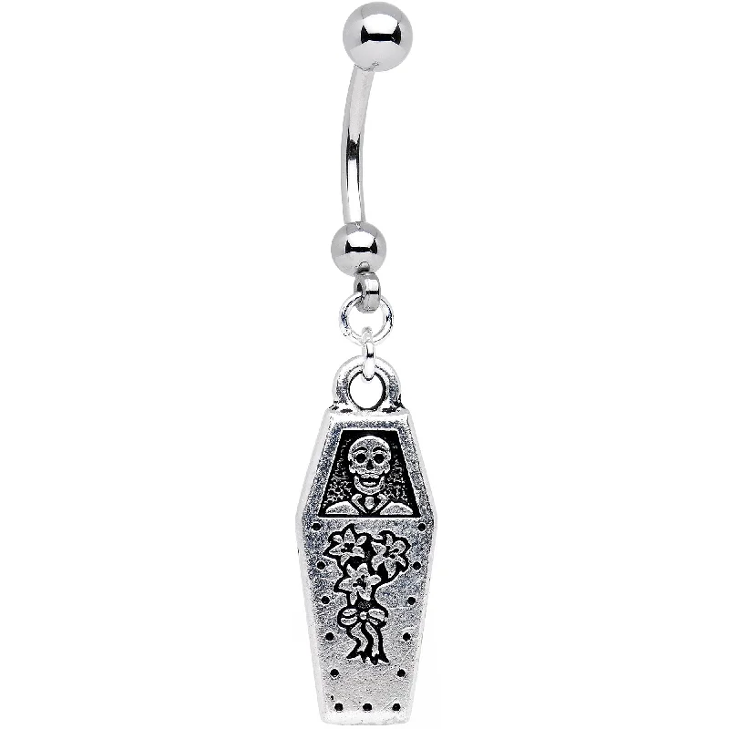 Belly Rings with Colorful Gemstones for Extra Shine -Handcrafted Day of the Dead Halloween Reversible Dangle Belly Ring Belly Rings with Colorful Gemstones for Extra Shine -Handcrafted Day of the Dead Halloween Reversible Dangle Belly Ring