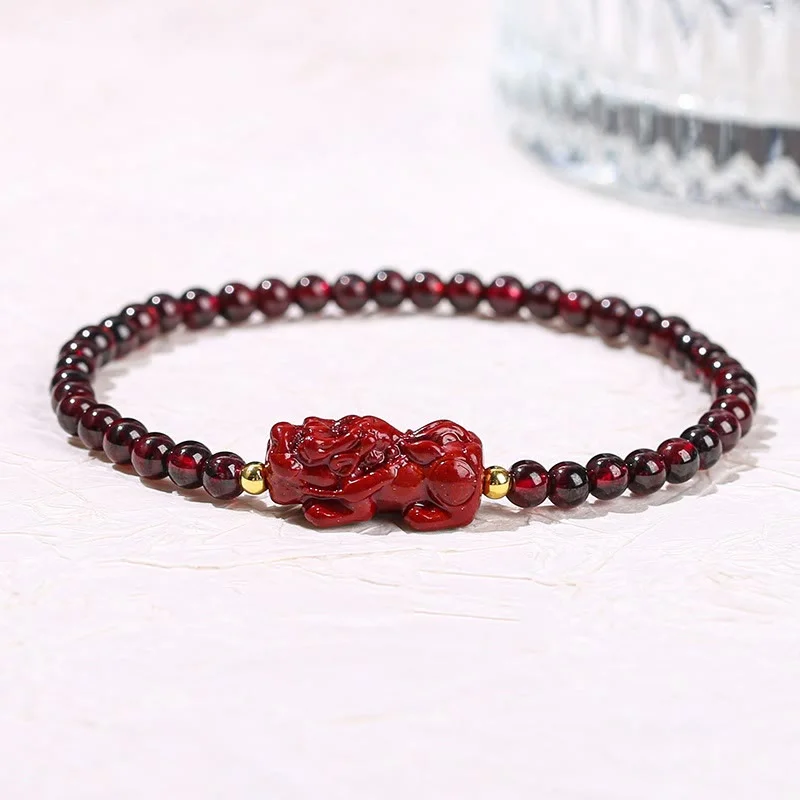 Men's Fashion Bracelets for Any Occasion-Buddha Stones Garnet Cinnabar PiXiu Strawberry Quartz Square Bead Protection Bracelet Men's Fashion Bracelets for Any Occasion-Buddha Stones Garnet Cinnabar PiXiu Strawberry Quartz Square Bead Protection Bracelet