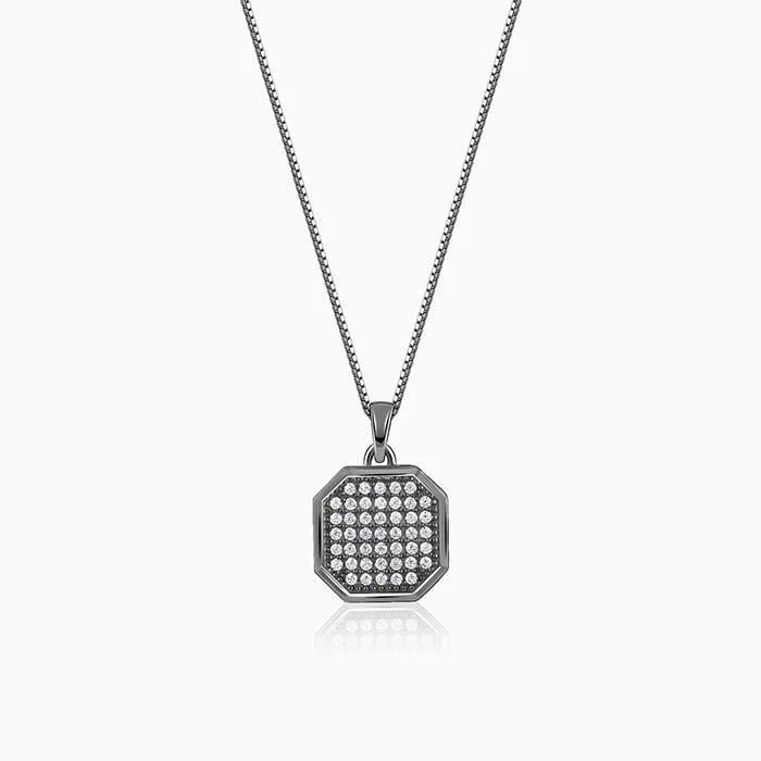 Shop Classic Women's Necklaces & Pendants with a Modern Twist-Oxidised Silver Observer Pendant With Box Chain For Him Shop Classic Women's Necklaces & Pendants with a Modern Twist-Oxidised Silver Observer Pendant With Box Chain For Him
