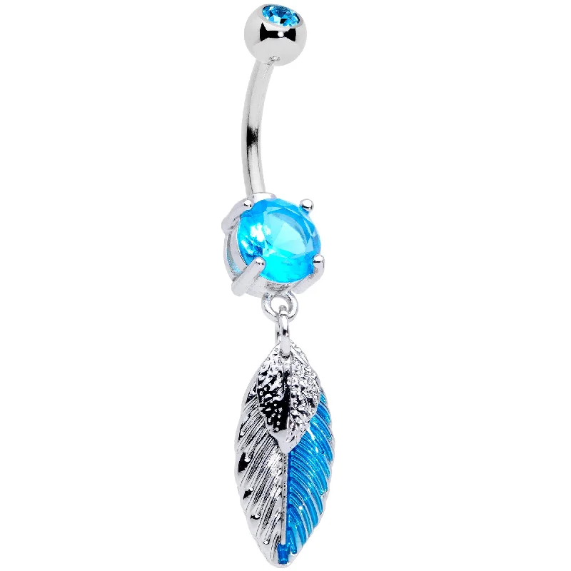 Unique Belly Rings for Bold Fashion -Blue Gem Feathers Southwestern Dangle Belly Ring Unique Belly Rings for Bold Fashion -Blue Gem Feathers Southwestern Dangle Belly Ring