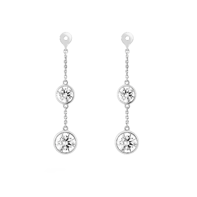 Women's Earrings – Elegant Designs for Every Personality--The Double Drop Bezel Ear Jackets Women's Earrings – Elegant Designs for Every Personality--The Double Drop Bezel Ear Jackets
