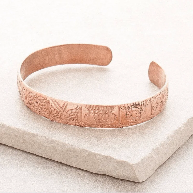 Dainty Bangles for Women-Fair Trade Astamangala Copper Healing Bangle