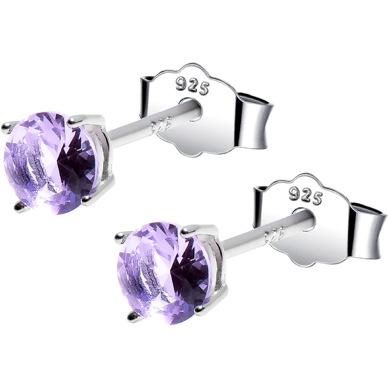 Women's Earrings – Elegant Designs for Every Personality--4mm CZ 925 Sterling Silver June Birthstone Stud Earrings Women's Earrings – Elegant Designs for Every Personality--4mm CZ 925 Sterling Silver June Birthstone Stud Earrings