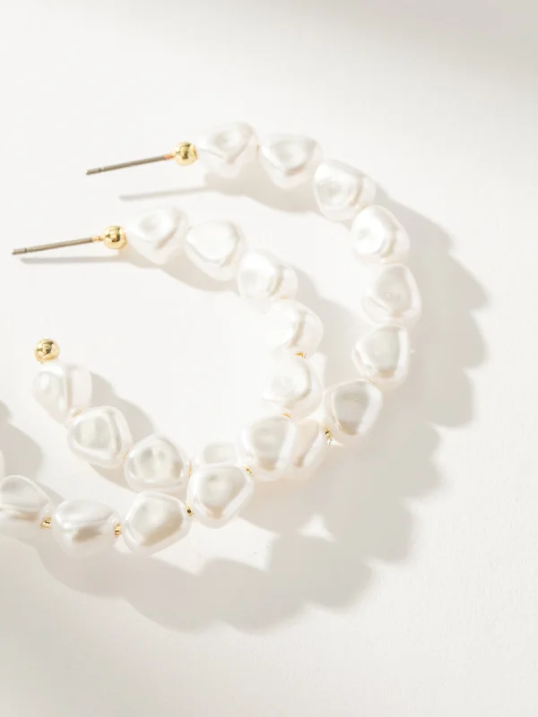 Women's Earrings – Elegant Designs for Every Personality--Classy Pearl Hoop Earrings Women's Earrings – Elegant Designs for Every Personality--Classy Pearl Hoop Earrings