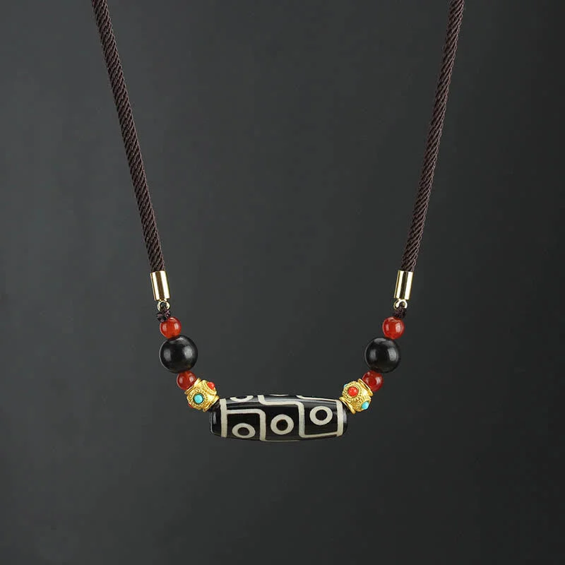 Shop Classic Women's Necklaces & Pendants with a Modern Twist-Buddha Stones Tibetan Nine-Eye Dzi Bead Protection Blessings String Necklace Pendant Shop Classic Women's Necklaces & Pendants with a Modern Twist-Buddha Stones Tibetan Nine-Eye Dzi Bead Protection Blessings String Necklace Pendant