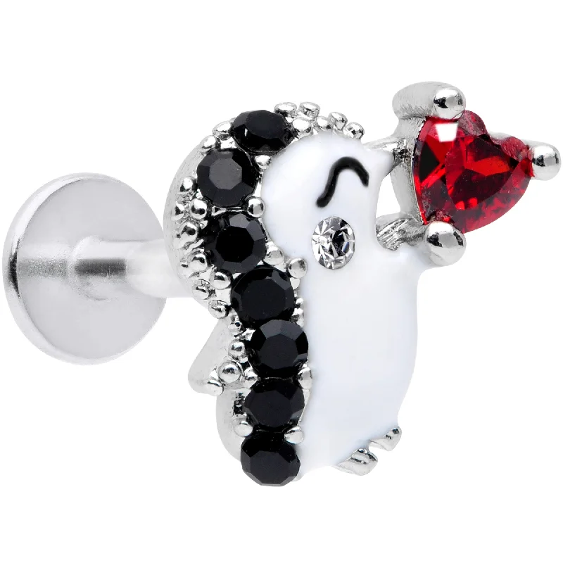 Trendy Lip Rings for Everyday Glam16 Gauge 5/16 Red Gem Penguin Valentines Day Labret Monroe Tragus