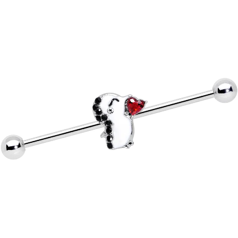 Women's Earrings – Elegant Designs for Every Personality--14 Gauge Red Gem Penguin Heart Valentines Day Industrial Barbell 38mm Women's Earrings – Elegant Designs for Every Personality--14 Gauge Red Gem Penguin Heart Valentines Day Industrial Barbell 38mm