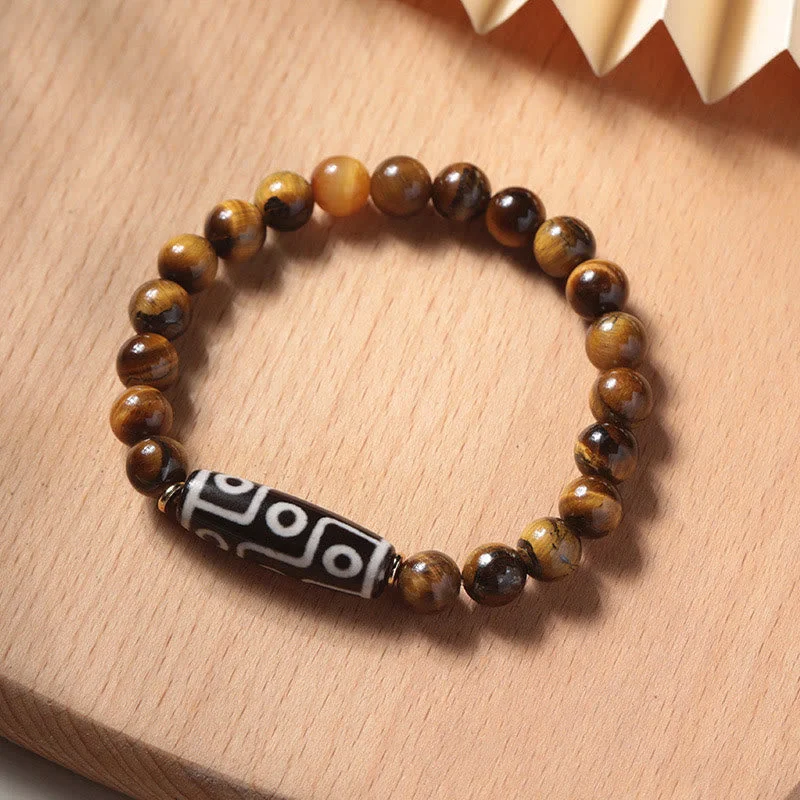 Men's Bracelets with Natural Stones-Buddha Stones Tibetan Tiger Eye Tourmaline Nine-Eye Dzi Bead Protection Bracelet Men's Bracelets with Natural Stones-Buddha Stones Tibetan Tiger Eye Tourmaline Nine-Eye Dzi Bead Protection Bracelet