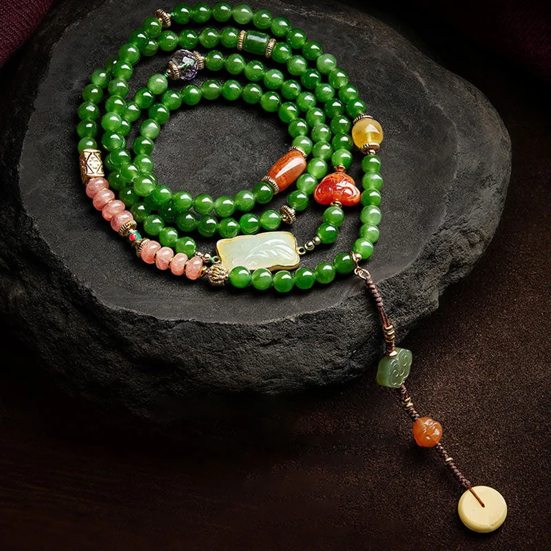 Men's Personalized Metal Link Bracelets-Buddha Stones 108 Mala Beads Cyan Jade Red Agate Laughing Buddha Luck Bracelet Men's Personalized Metal Link Bracelets-Buddha Stones 108 Mala Beads Cyan Jade Red Agate Laughing Buddha Luck Bracelet