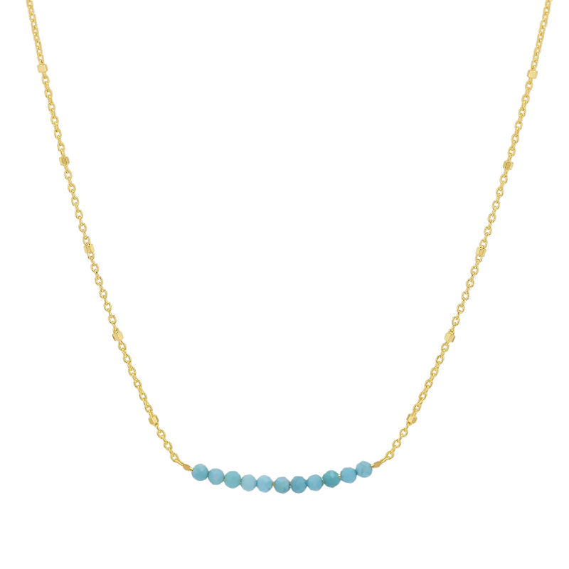 Shop Classic Women's  Necklaces & Pendants with a Modern Twist-Turquoise Bead Bar Necklace