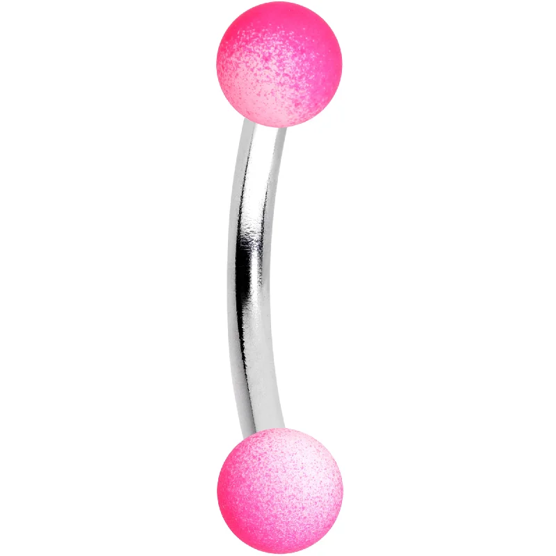 Women's Earrings – Elegant Designs for Every Personality--16 Gauge 5/16 Pink White Ombre Soft Finish Curved Eyebrow Ring