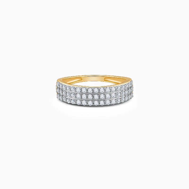 Chic Women's Rings for Fashion-Forward Looks-Gold Sencillez Diamond Ring