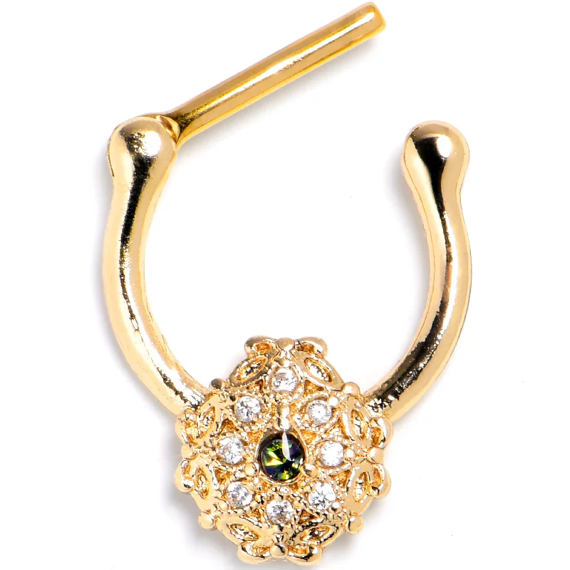 Nose Rings with Minimal Design -16 Gauge 5/16 Vitrail Gem Gold Tone Blossom Bloom Cartilage Clicker Nose Rings with Minimal Design -16 Gauge 5/16 Vitrail Gem Gold Tone Blossom Bloom Cartilage Clicker