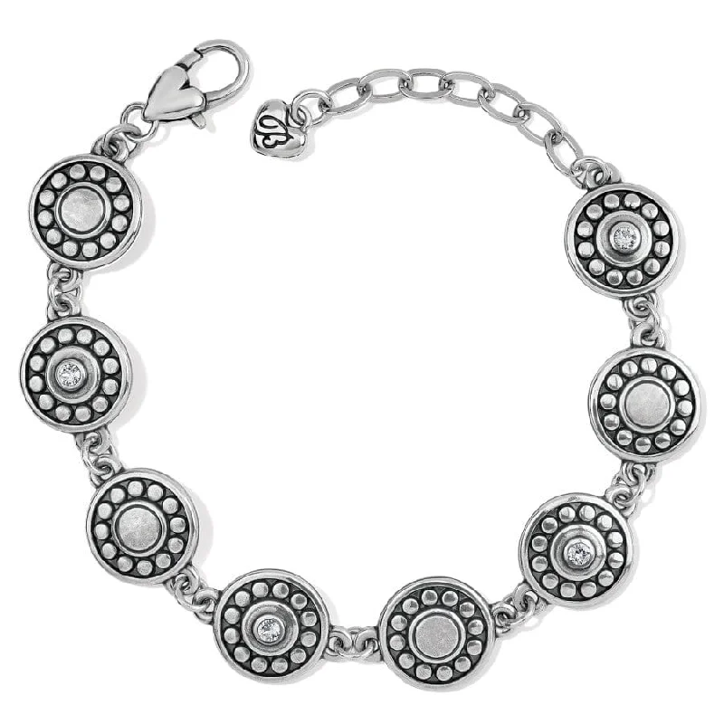 Bangles with Simple Silver Charms for Women-Pebble Dot Medali Bracelet