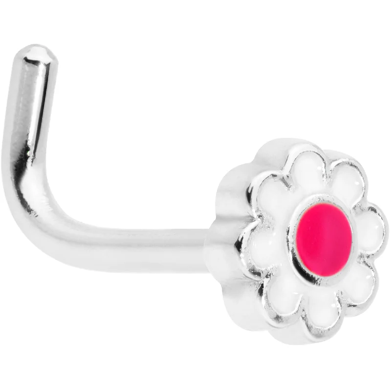 Nose Rings for Simple Style -18 Gauge 5/16 Spring Flower L Shaped Nose Ring